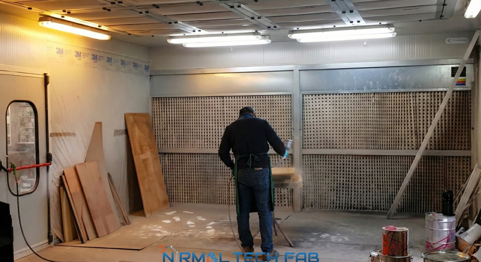 Dry Back Spray Booth – Industrial Powder Coating Dry Filter Booth with Cleanable Metal Baffles, Overspray Capture, Low-Maintenance Dry Filtration System, High-Airflow Ventilation, Cost-Effective for Workshops & Automotive Painting 